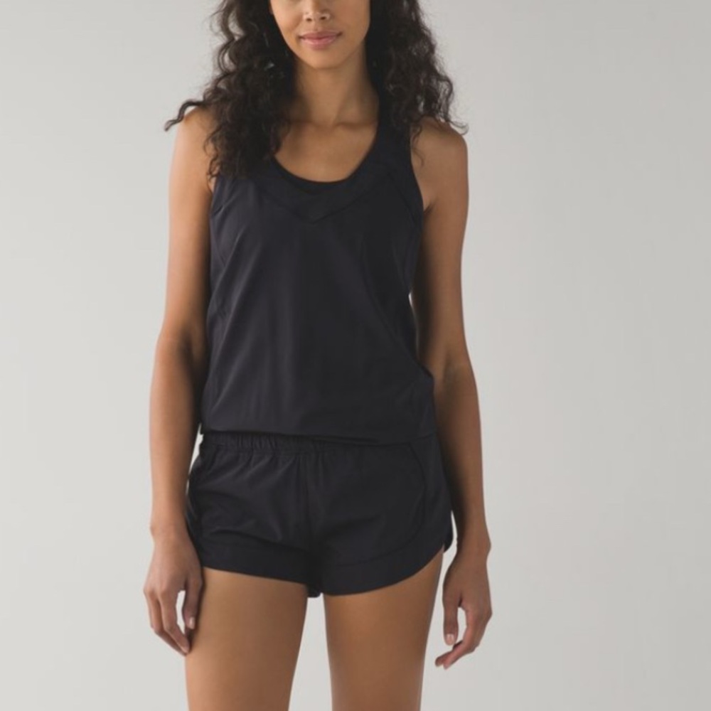Lululemon Speedy Runsie Sleeveless Shorts Romper Women’s Black - Size Medium